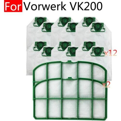 For Vorwerk VK200 FP200 Smart Home Accessories Spare Parts Replaceable Dust Bag Hepa Filter Kit Handheld Robot Vacuum Cleaner