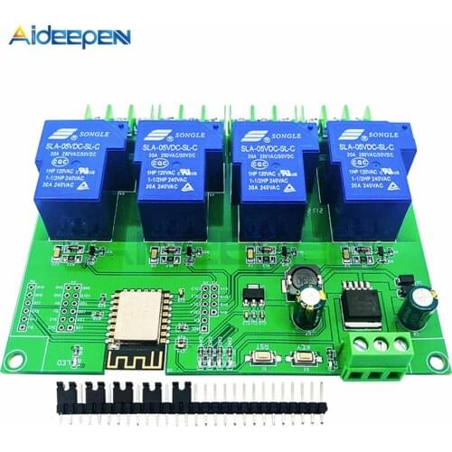 ESP8266 WIFI 1/2/4CH Relay Module ESP-12F Development Board DC 5V 7-28V 30A For Smart Home Wireless Control 4 Channel