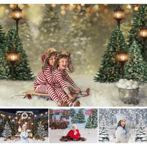 Newborn Kids Children Backdrop for Photography Winter Snow Scene Portrait Background for Photo Studio Photocall Christmas Party
