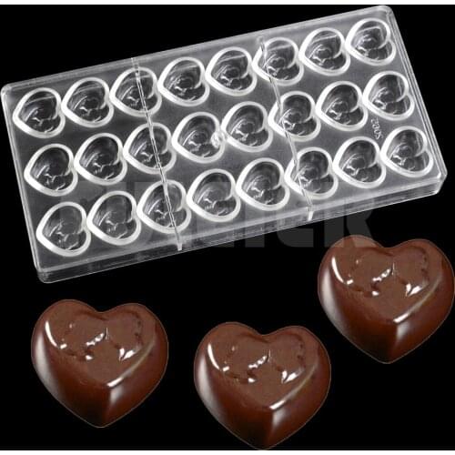 Bakeware tools heart shape chocolate Polycarbonate mould ,Valentine 's Day Chocolate form, baking wedding cake candy making mold