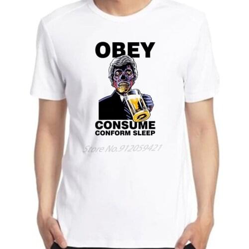 Men t-shirt obey consume conform sleep graphic t shirts oversized t shirt graphic t shirts Tees Tops Streetwear Men clothing