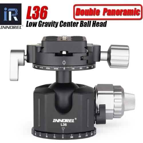 Aluminum Alloy tripod head W/Quick Release Plate for DSLR Cameras Low Center of Gravity Ballhead Panorama Tripod Head