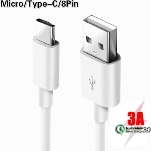 2M 3M Micro USB Cable Type C Cable 8 Pin Fast Charging Cable USB C Quick Charge 3.0 Phone Long Cable for iPhone X Samsung Huawei