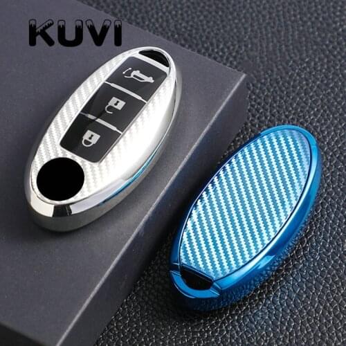 Carbon TPU Car Remote Key Case Cover Shell Nissan Qashqai X-Trail T32 T31 Juke J10 J11 Kicks Tiida Pathfinder Note For Infiniti
