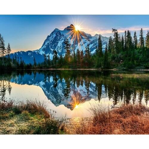 Painting By Number Landscape On Canvas With Frame DIY Craft Kit For Adults Oil Picture Railway Color Drawing Home Decoration Art