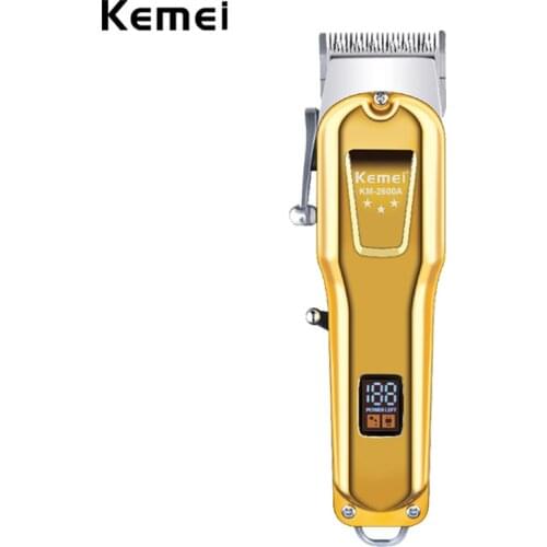 Kemei 10W Hair Clipper Professional Cordless Cutter for Hair Cutting Beard Trimmer Barbers Grooming Kit Rechargeable LED Display