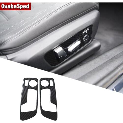 Car Seat Adjustment Buttons Frame Decoration Carbon Fiber Color Trim For BMW X3 G01 2018-20 Stainless Steel Interior Accessories