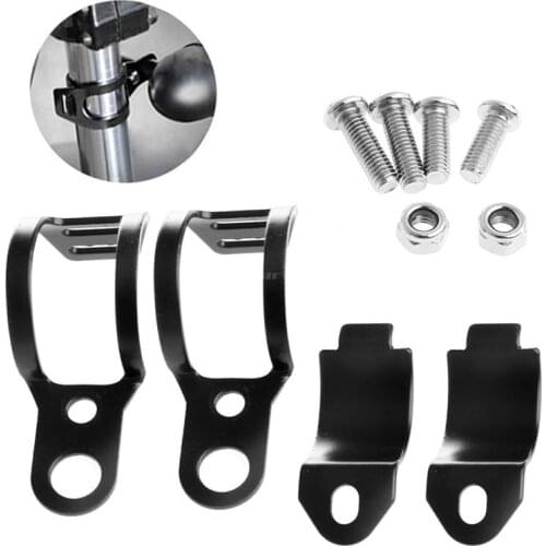 2Pcs Black Fork Ear Clamp Motorcycle Turn Signal Light Mount Brackets Holder New