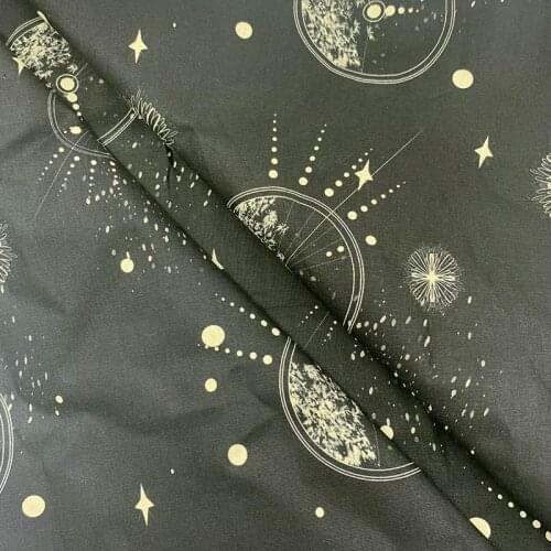 Beautiful 100% Cotton Fabric Black Bottom Geometric Pattern Digital Print Sewing Material DIY Home Patchwork Dress Clothing