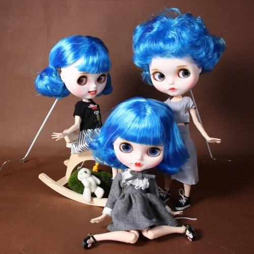 ICY DBS Blyth Custom Doll No.BL6208 Blue hair White color skin 1/6 bjd