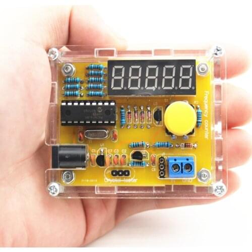 1Hz-50MHz Crystal Oscillator Tester Frequency Counter Tester Measuring Meter Case Durable DIY Led Kit