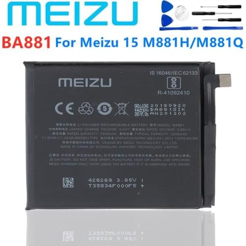 Meizu 100% Original BA881 3000mAh New Battery For Meizu 15 M881H/M881Q Phone High Quality Battery+Tracking Number