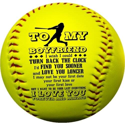 To My Boyfriend I love You a printed softball as a birthday Christmas gift