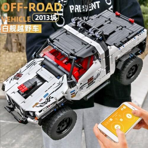 MOULD KING 18005 APP New Car Toys The MOC-2412 Custom Pick-Up 4X4 Off-Road Car Model Building Blocks Kids Christmas Gifts