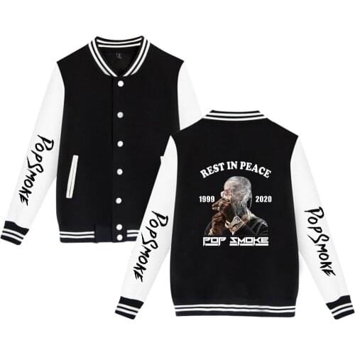Pop Smoke Men Jacket Coats Hommes Veste Hip Hop Men Baseball Jacket Mens Pop Smoke Baseball Jacket Oversized Winter Jackets