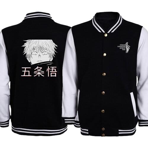 Cartoon Autumn Jacket 2020 Japanese Anime Jujutsu Kaisen Print Men Jacket Baseball Men Clothing Coat Harajuku Fashion Jackets