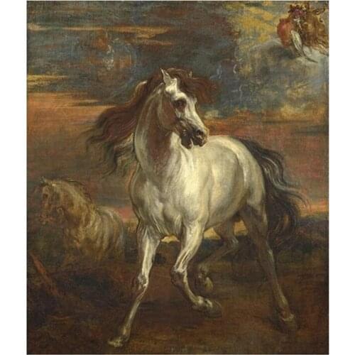 DIY Digital Painting By Numbers Retro horse oil painting mural Kits Coloring Wall Art Picture Gift frameless