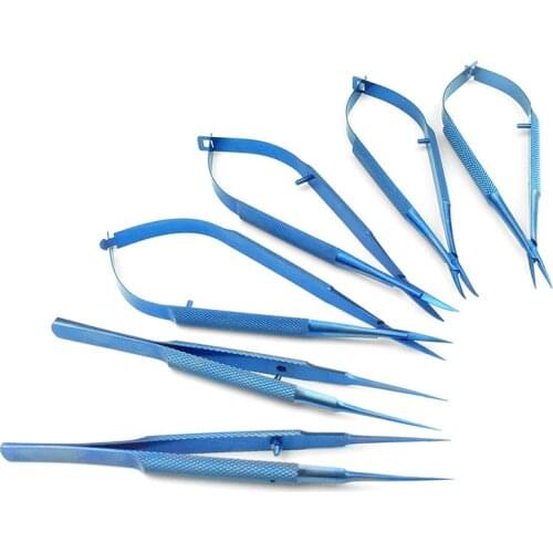 Titanium alloy microsurgical instrument set ophthalmic scissors needle holder forceps surgical instruments