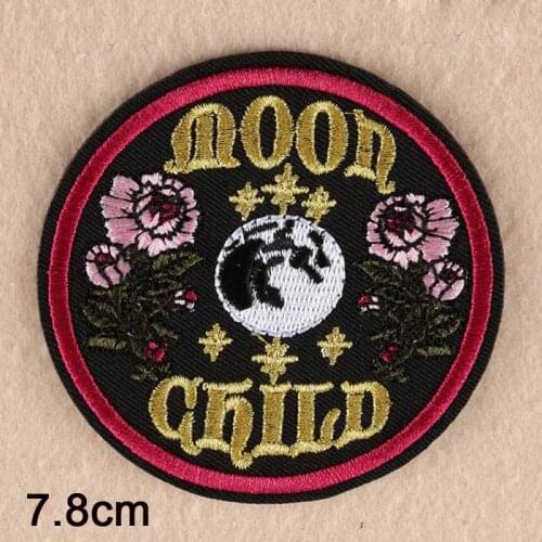 Moon Iron On Patch Clothes Patch For Clothing Boys Embroidered Embroidery Patch Apparel Accessories