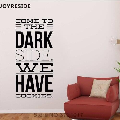 JOYRESIDE Come To The Dark Side Wall Decal Quotes Wall Sticker Art Words Vinyl Decor Home Livingroom Decor Interior Design A867