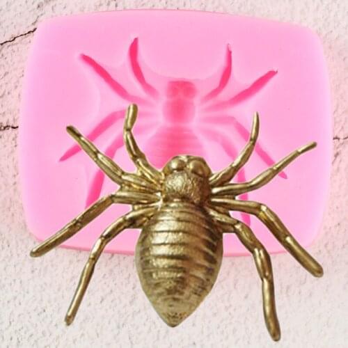 Spider Silicone Mold DIY Halloween Party Cake Decorating Tools Cupcake Topper Fondant Mold Candy Clay Chocolate Gumpaste Mould