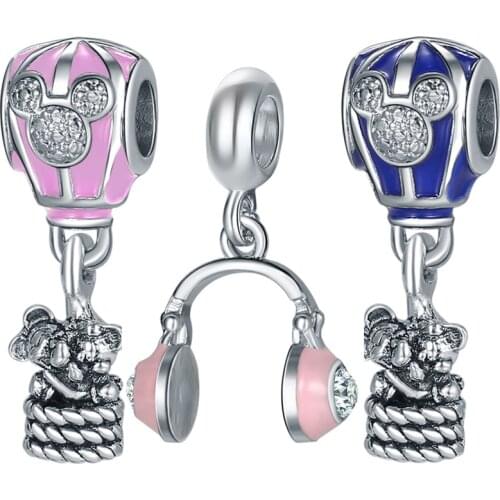 Fire Balloon Minnie Mickey Charm Fit Pandora Charms Bead Bracelet Making For Women DIY Fashion Jewelry,With Free Gift SPP216