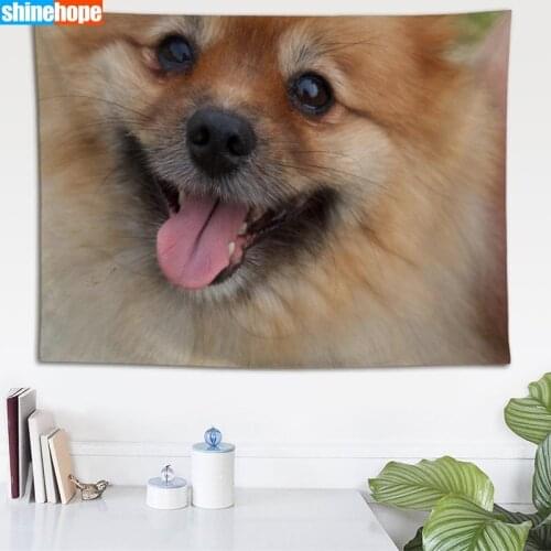 Pomeranian Tapestry Dogs Wall Hanging Wall Tapestry Psychedelic Farmhouse Decor Dorm Room Wall Carpet Wall Blanket