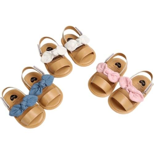 Newborn Baby Kids Girl Summer Casual Cute Bowknot Shoes Anti-Slip Soft Sole Sandals