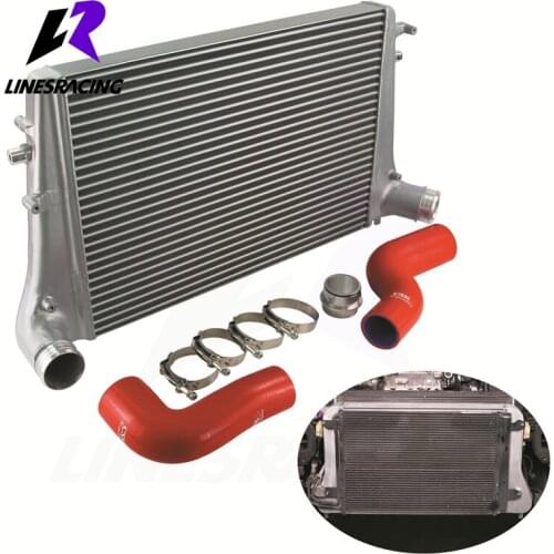Silver Intercooler Kit Fits For VW Golf Passat Scirocco Jetta Skoda Octavia/Superb Audi A3/TT Seat Leon 1.6/2.0TDI Red Hoses