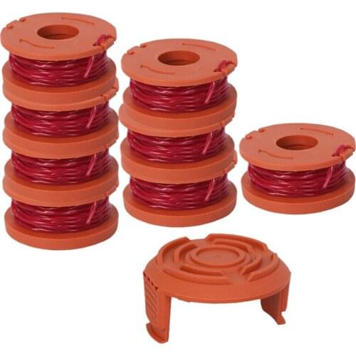 GTBL 9 Pack Replacement Spool String Trimmer Line 8 Pack Spool and 1 Cap Lawn Mower Accessories for WORX