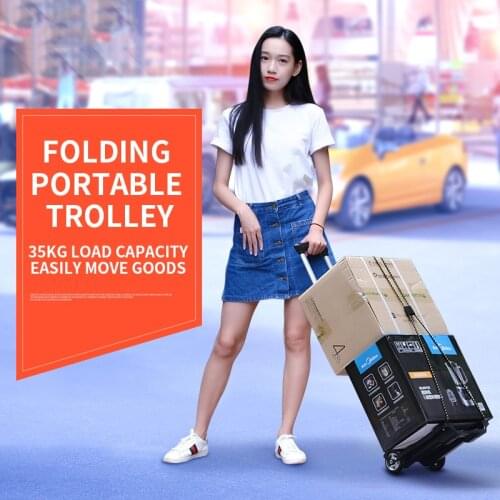 X-03 Shopping Cart Folding Tool Portable Trolley Mini Aluminum Alloy Trolley Luggage Cart Household Grocery Shopping Cart