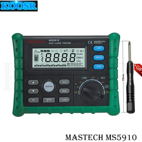 MASTECH MS5910 RCD/Loop Resistance Tester Circuit Trip-out Current/Time Detector with USB Interface
