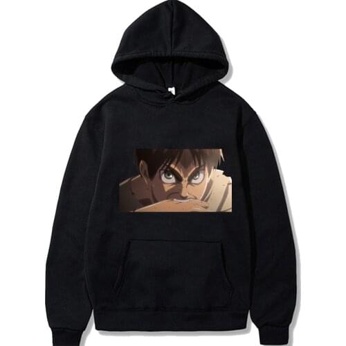 Anime Attack On Titan Eren Jaeger Print Hoodies Men Harajuku Hoodies Sweatshirt Winter Fashion Pullover Women Oversized Hoodies