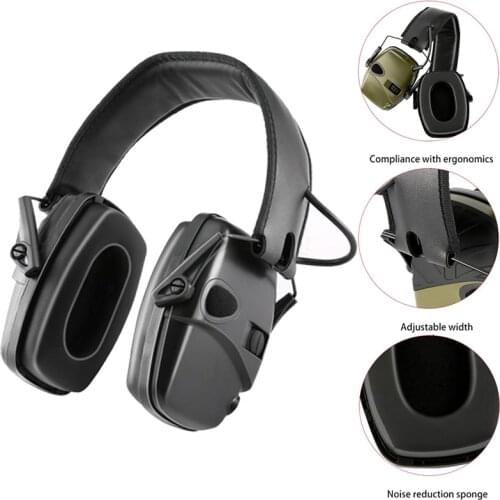Outdoor Electronic Shooting Earmuff Anti-noise Impact Ear Protector Sport Sound Amplification Headset Foldable Hearing Protector