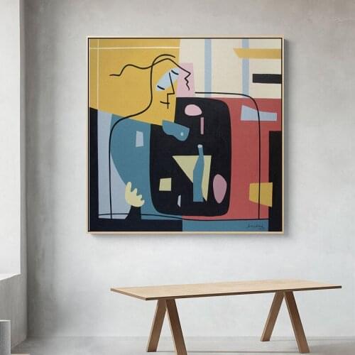 Vintage Abstract Figure Love Canvas Painting Prints And Posters Modern Wall Art Pictures for Bedroom Living Room Home Decor