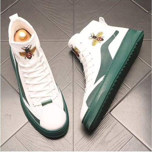 New High Tops Luxury Sneakers Men 2021 Colors Animal Embroidery Platform Casual Flats Shoes Prom Dress Students Board