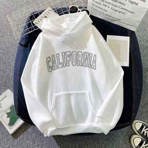Fashion CARIFORNIA Print Korean Style Hoodie Sweatshirt Women Harajuku Autumn Long Sleeve Hoodies Girls Pullover Tops Streetwear