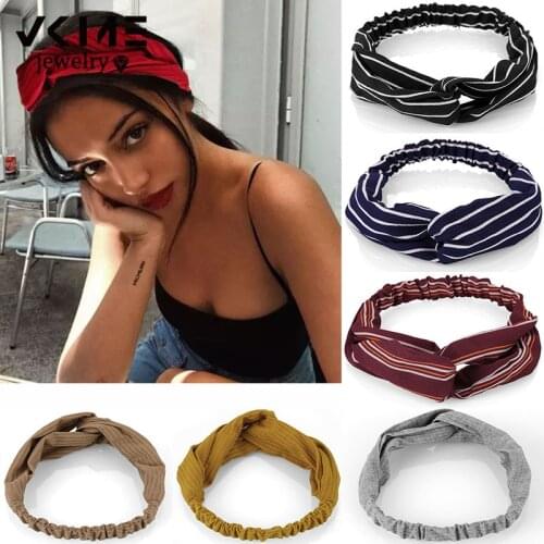 VKME Fashion WOMEN Girls Headwear Hair accessories Headband New style striped headband sports headband Korean