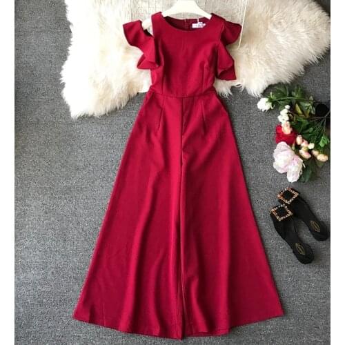 Jumpsuit Women Clothes 2020 Overalls for Women Korean Vintage Elegant Straight Full Length Pants Ladies Outfit Ropa Mujer ZT5293