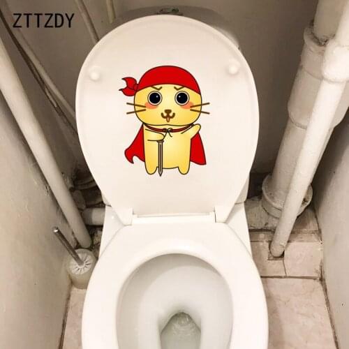 ZTTZDY 18.6*22.6CM Cartoon Cat Toilet Home Decoration Living Bedroom Wall Sticker Decal T3-0137