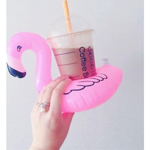1Pc Inflatable Water Cup Holder Unicorn Flamingo Drink Holder Swimming Pool Float Bathing Pool Toy Party Decoration Bar Coasters