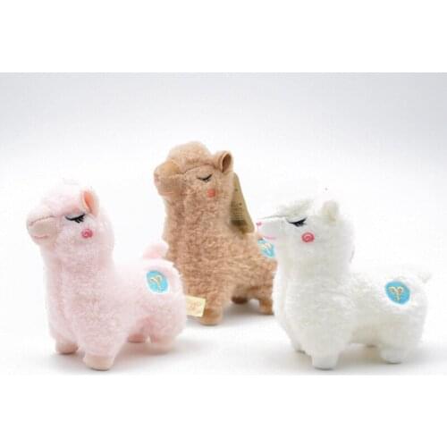 12cm Sheep Alpaca Mini Pendants Bag Phone Ornament Soft Stuffed Pink Soft New Cute Key Chain Ring Plush Keychains Doll Toy