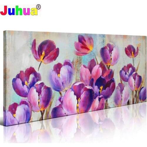 120x60cm Purple Flower diy Diamond painting full drill 5d diamond embroidery mosaic bloom picture diamond stitch home decor Gift
