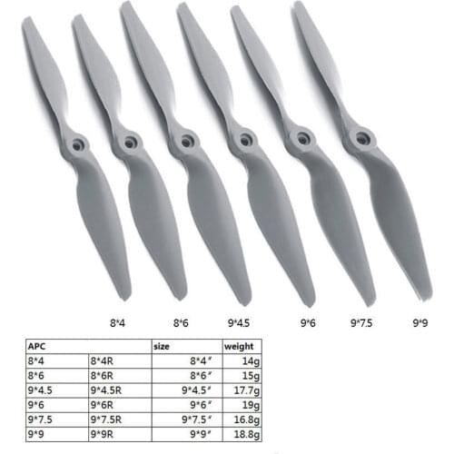 2pcs/lot APC Prop series 8X4 8X6 8X8 9X4.5 9X6 9x7.5 9X9 CW CCW Propeller for RC Airplane Helicopter Muticopter