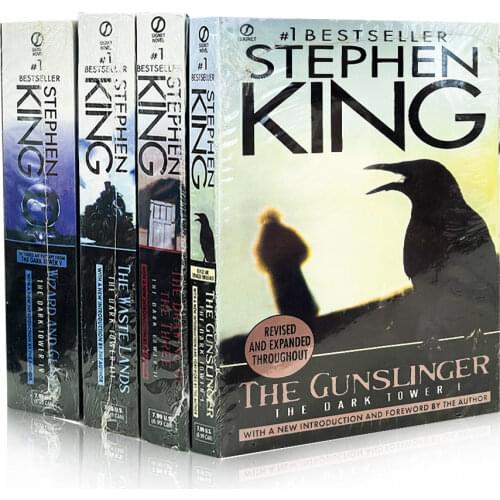 4 Books/set Stephen King Wizard and Glass Series Novels The Gunslinger The Dark Tower (1-4) English Books for Adult Teenager