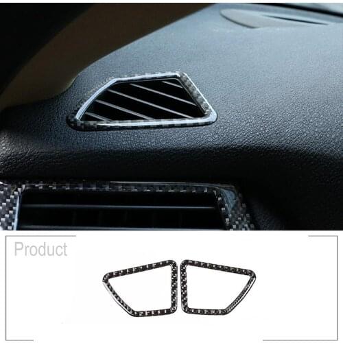 4pcs Soft Carbon Fiber Car Dashboard Air Conditioning Vent Frame Trim Stickers For BMW X5 E70 X6 E71 2008-2013