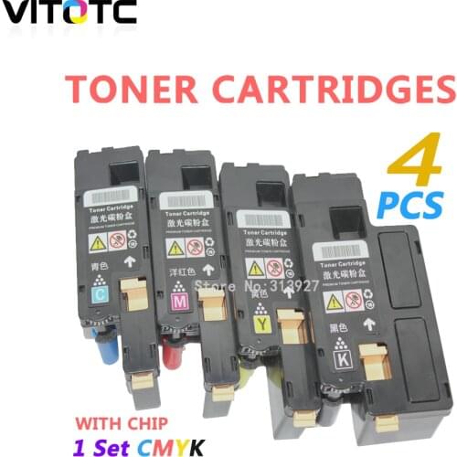 4X Toner Cartridges For Dell 1660 C1660 C1660W C1660CN C1660CNW Compatible Color Laser Printer With Toner Reset Cartridge Chips