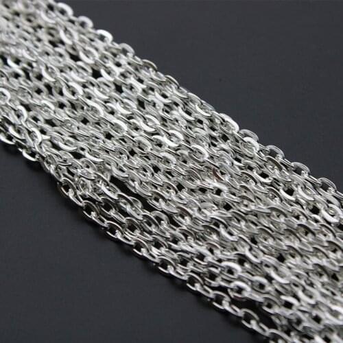 5M/lot Gold Silver Black Oval Link Necklace Chain Bulk For Jewelry Making DIY Materials Findings Supplies 2x3mm 3x4mm
