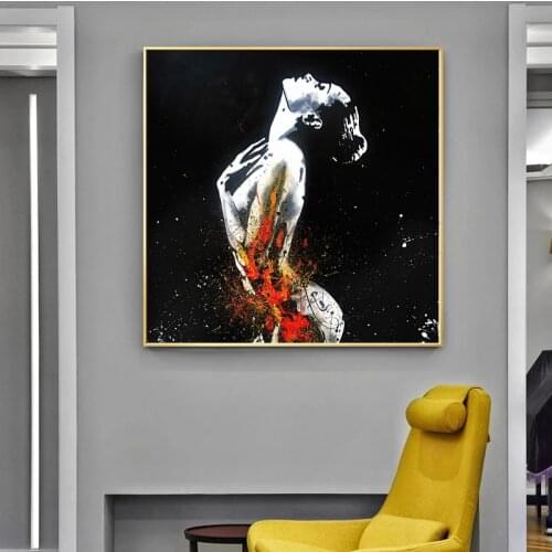 Abstract Sexy Girl Canvas Painting Wall Art Posters and Prints Street Graffiti Art Decorative Picture for Living Room Home Decor
