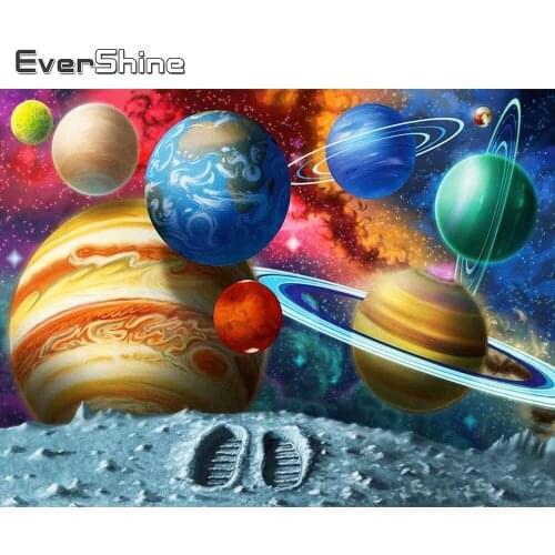Evershine Diamond Painting Space Cross Stitch Mosaic Diamond Embroidery Universe Landscape Rhinestone Art Handmade Gift